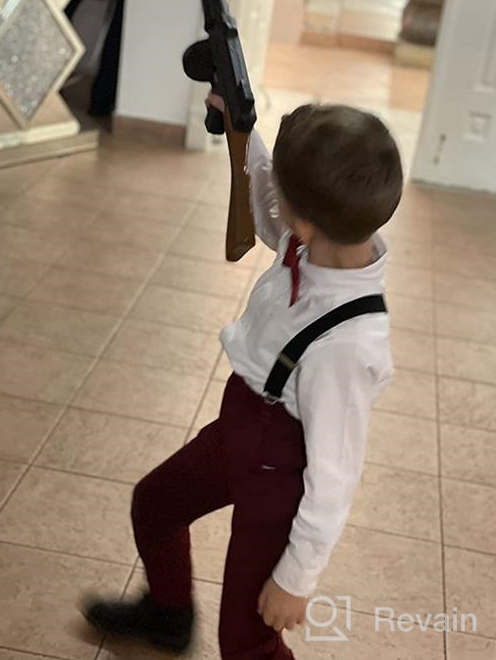 img 1 attached to 👔 Burgundy Boys' Clothing: Nwada Suspenders for Dapper Young Gentlemen review by Jorge Bryant