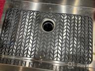 img 1 attached to 26''X 14'' Silicone Sink Mat Protectors - Farmhouse Stainless Steel Accessory With Rear Drain For Enhanced Kitchen Sink Protection By JOOKKI. review by Christian Bennett