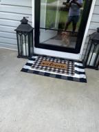 img 1 attached to Hand-Woven Cotton Buffalo Plaid Check Rug - 35.4''X59'' Indoor/Outdoor Area Rugs For Layered Door Mats, Washable Carpet For Porch/Kitchen/Farmhouse Black And White review by Robert Bigelow