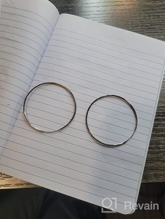 img 1 attached to Stunning 925 Sterling Silver Large Hoop Earrings - Circle Endless Huggie Style for Women & Girls in 50/60/70/90mm Sizes review by Kelly Hunt