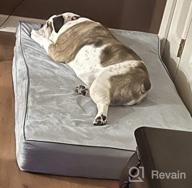 img 1 attached to Orthopedic Memory Foam Pet Bed For Large Dogs - 7-Inch Thick With Pillow And Removable Cover - Anti-Slip Bottom And Waterproof Liner - Sturdy And Modern Design For Big Breeds - Jumbo Size review by Marcos Olvera