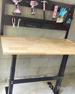 img 1 attached to FLEXIMOUNTS Height Adjustable Work Table With Crank Handle Rubberwood Work Bench For Garage Shop Home Workbench Lift Range From 29.5 To 44.1 Inch review by Lenny Sullivan