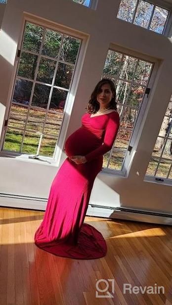 img 1 attached to Capture Forever: JustVH Fitted Cross-Front Maternity Gown For Stunning Photoshoots review by Djkutt Mack