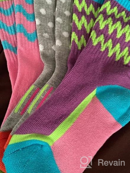 img 1 attached to Jefferies Socks Little Girls' Sporty Half Cushion Crew Socks - 3 Pairs Pack review by Angela Stephenson