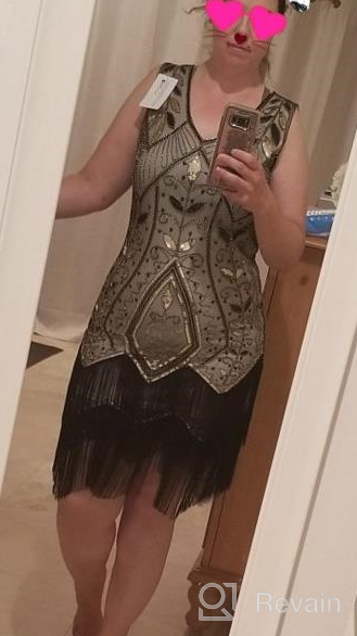 img 1 attached to Stunning 1920S Gatsby Dress For Women - Sequined Art Deco Style With Fringed Sleeveless Design By Metme review by Michelle Jackson