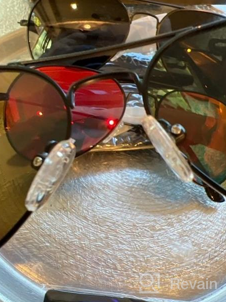 img 1 attached to KALIYADI Polarized Aviator Sunglasses For Driving - 100% UV Protection For Men And Women review by Jenny Howard