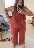 img 1 attached to Women'S Sleeveless Cotton Linen Jumpsuits With Baggy Wide Leg Overalls By AMEBELLE review by Alan Sitton