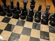 img 1 attached to 15" Handmade Marble Chess Set - Staunton & Ambassador Gift Style - Black/Fossil Coral review by Robert Layne