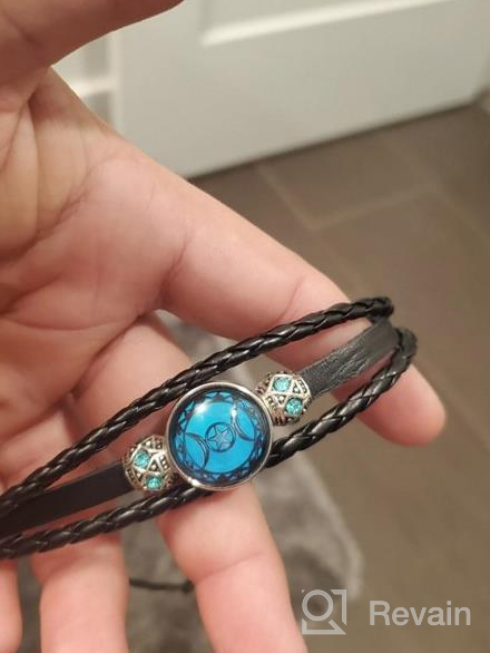 img 1 attached to WUSHIMAOYI Triple Moon Goddess Bracelet: Personalize Your Style with Customizable Braid Leather Jewelry review by Tracey Brown