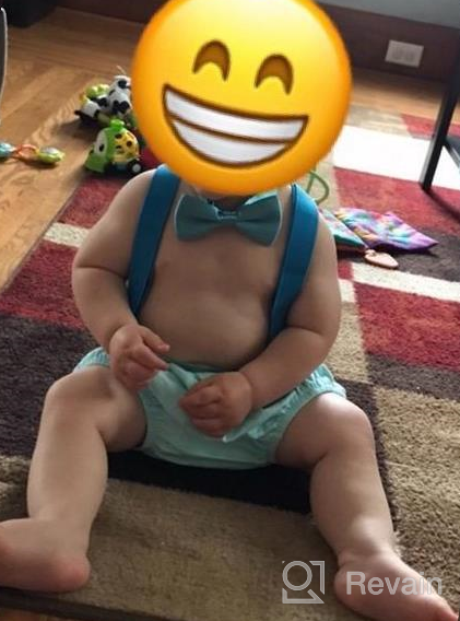 img 1 attached to 👶 Adjustable Y Back Suspenders Bowtie Outfit for Baby Boys - Ideal for First Birthday Cake Smash! Includes Bloomers and Clothes Set review by Nate Eich