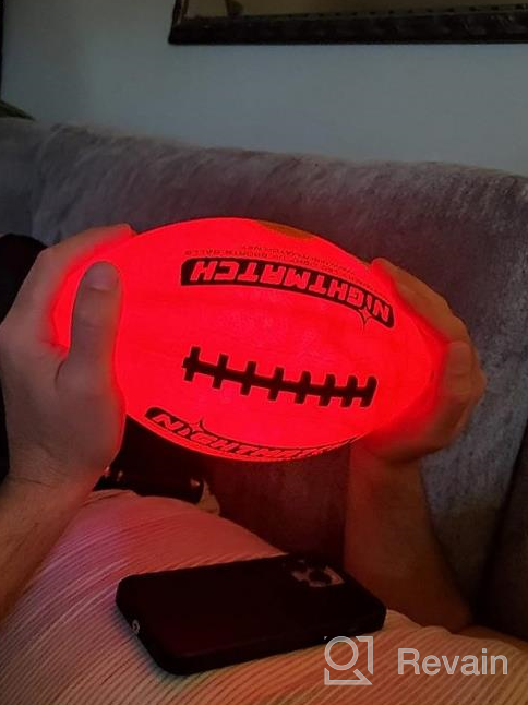 img 1 attached to NIGHTMATCH Light Up LED Football - Perfect Glow In The Dark American Football - Official Size 6 - Extra Pump And Batteries - Cool Stuff - Birthday Gifts For Boys - Waterproof Glow Football With Two LEDs review by Viswanath Badasz