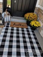img 1 attached to Black & White Buffalo Checkered Cotton Rug - 2'X3' Plaid Front Porch Mat For Bathroom, Kitchen, And Home - Machine Washable Cotton Throw Rug With Woven Design By SHACOS review by Bill Kodba