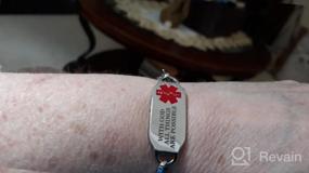img 4 attached to Stainless Steel Medical Alert Interchangeable Bracelet with LinnaLove Heart Link