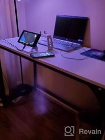 img 5 attached to WeeHom маленький компьютерный стол письменный стол для домашнего офиса ПК ноутбук стол рабочая станция подставка 39 дюймов металлическая ножка черный