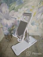 img 2 attached to Table folding stand USAMS US-ZJ059 for phones and tablets with a diagonal of 4.7-13 inches, adjustment of the angle 120°. Color - white review by Dinesh Anand ᠌