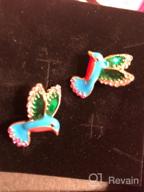 img 1 attached to Colorful Hummingbird Bird Stud Earrings: Enamel Crystal Metal Animal Earrings with Statement Jewelry Design for Women and Girls – GoodCorsetMall review by Mike Woolford