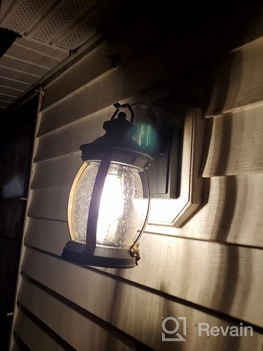 img 1 attached to CINOTON Dusk To Dawn Outdoor Wall Lighting, Outdoor Wall Lantern With Water Ripple Glass Waterproof Wall Sconce For Porch, Front Door, Patio Or Garage review by Shah Jones