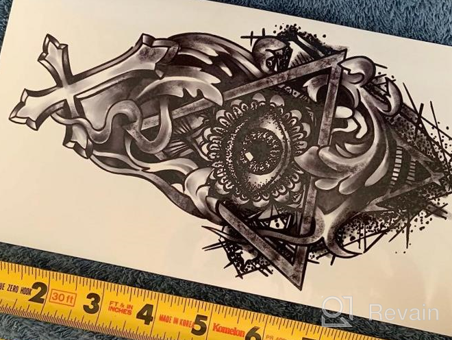 img 1 attached to 46 Sheets Full Arm Waterproof Temporary Tattoo For Men And Women (L22.8“XW7”), Flower Skull Wolf Snake Large Tattoo Sticker And Rose Lily Daisy Medium Fake Tattoo Stickers For Body Hand Forearm Leg review by Joe Olson