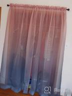 img 1 attached to Faux Linen 2 Tone Ombre Sheer Curtains For Bedroom/Living Room 52X84 Red Blue Privacy Light Filtering Rod Pocket Voile Gradient Set Of 2 Panels - WONTEX review by Mark Meyer