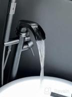 img 1 attached to Experience Luxurious Bathing With Rozin Waterfall Tub Filler - Floor Mounted Brushed Nickel Faucet With Hand Shower review by Bryan Gibbons
