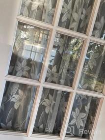 img 5 attached to Серые кружевные прозрачные шторы DWCN с цветочным принтом - набор из 2 стержневых карманных оконных вуалей, прозрачных штор для спальни, кухни, длинные короткие шторные панели 52 х 72 дюйма