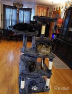 img 1 attached to Ultimate Playhouse For Your Feline Friend: BEWISHOME Cat Tree With Scratching Posts, Condos, Hammock, And Toys In Grey review by Scott Kulothungan