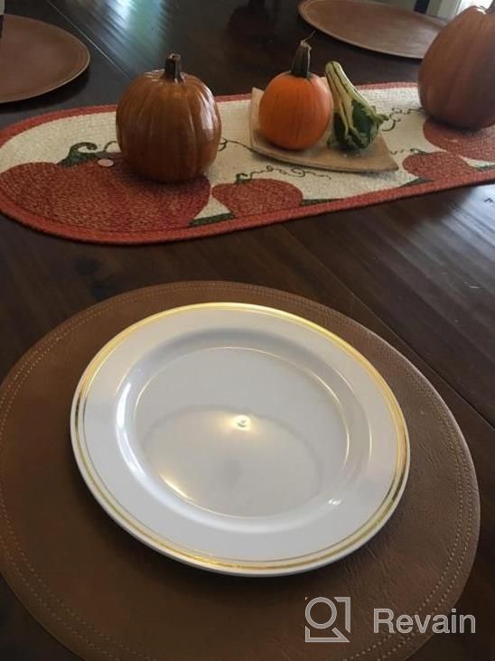 img 1 attached to Upgrade Your Table Setting With Mozaik'S Premium Pearl Plastic Plate Set - 40 Pieces review by Katrina Kruger
