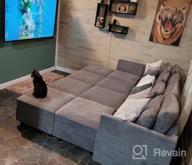 img 1 attached to HONBAY Oversized U Shaped Convertible Sectional Sofa With Reversible Chaise, Aqua Blue Modular Couch With Ottomans For Comfortable Living review by Ryan Maruffo