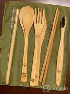 img 1 attached to 2-Pack Bamboo Utensils Set W/ Bonus 2 Toothbrushes, Straws & Storage Bags - Reusable Greenzla Cutlery Kit review by Eric Amiradaki
