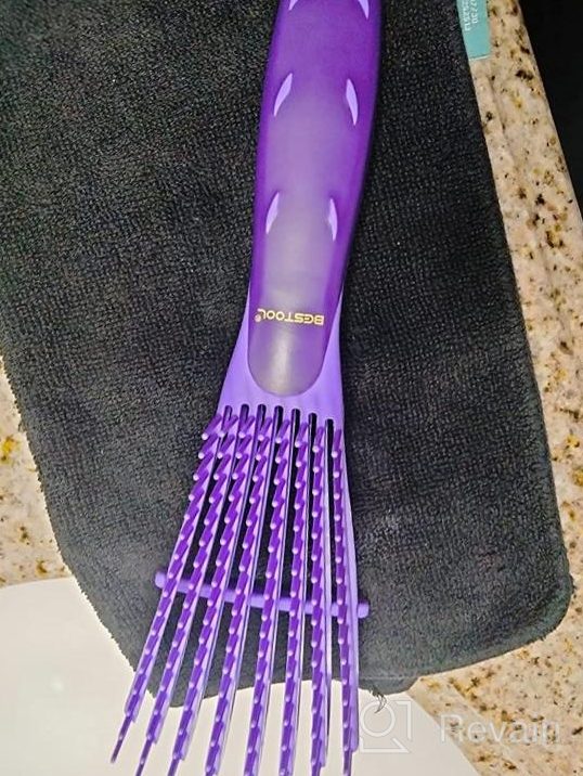 img 1 attached to 👩 BESTOOL Detangling Brush for Curly Hair - Fast & Easy Detangling for Natural Black Hair, Afro 3/4abc Texture, Wet or Dry Hair with No Pain (Blue) review by Justin Wehrman