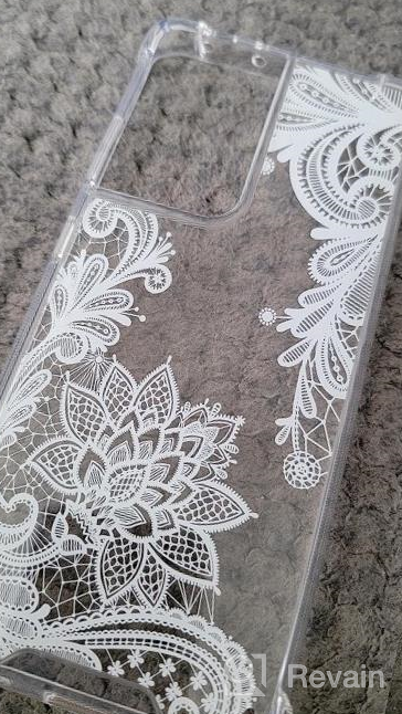 img 1 attached to Cutebe Cute Clear Crystal Case For Samsung Galaxy S21 Ultra 5G 6.8 Inch,Shockproof Series Hard PC+ TPU Bumper Yellow-Resistant Protective Cover White Floral Design For Women,Girls (White) review by Benny Suazo