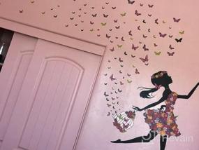 img 5 attached to Colorful Butterfly Girl Wall Decal With Flower Fairy Design - DIY Vinyl Mural Art For Baby Nursery, Bedroom, Playroom, And Home Decoration - Perfect For Girls Room