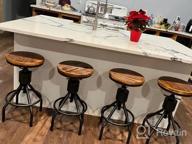 img 1 attached to LOKKHAN Set Of 2 Industrial Bar Stool-Height Adjustable Swivel Wood And Metal Bar Stool,Farmhouse Stool,Extra Tall Pub Height,23"-30 review by Mazie Laporte