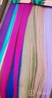 img 1 attached to Felendy Colored Hair Extensions Clip In Curly Straight Rainbow Hairpieces One Piece Highlight Hair For Women 12PCS review by Kristine Black