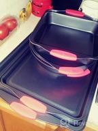 img 1 attached to Baking Pan 6 Piece Set Nonstick Carbon Steel Oven Bakeware Kitchen Set With Silicone Handles, Cookie Sheet, Round Cake Pan, 9X13 Roasting Pan, Loaf Pan, 12 Cup Muffin Cupcake Pan, Square Pan By PERLLI review by Lorri Ciccio