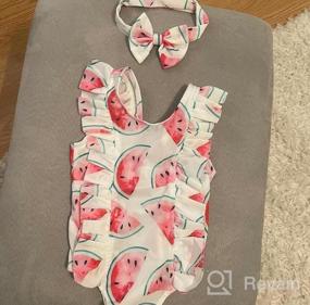 img 5 attached to Elegant Sunsuit Ruffled Swimwear: KANGKANG Baby Girl One Piece Bathing Suits