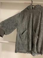 img 1 attached to Winthome Gray Oversized Hoodie Blanket With Deep Pockets And Sleeves - Soft & Warm Lounging Wearable Sherpa Sweatshirt For Men And Women (M) review by Carlos Whitfield