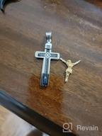 img 1 attached to HZMAN Stainless Steel Catholic INRI Cross Crucifix Pendant Necklace with Gold and Silver Tone Accents and 22+2 Inch Chain for Men and Women review by Joshua Vogel