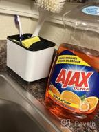 img 1 attached to Organize Your Kitchen With KeFanta Sink Caddy: Black Sponge Holder With Drain Pan And Brush Organizer review by Jim Escobedo