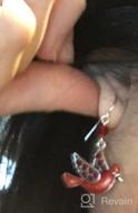 img 1 attached to 🎄 Cardinal Red Bird Dangle Earrings - Silver Plated Dangling Christmas Earrings for Gifts, Holiday Party Decorations, with Message Card & Velvet Bag - Fun and Festive! review by Susan Cacal