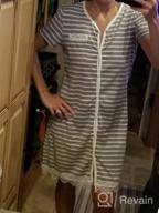 img 1 attached to Women'S CzDolay Striped Sleep Dress: Comfy Cotton Henley Nightgowns In S-XXL review by Jeremy Romero