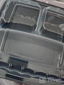 img 5 attached to Efficient Meal Prep With YANGRUI Clamshell Food Containers - Large Capacity & Leak Proof 3-Compartment 9.5 Inch Containers For Microwave & Freezer