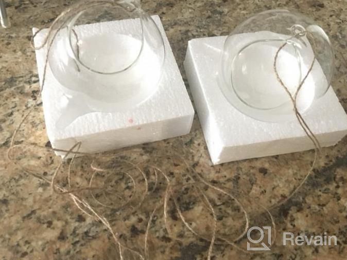 img 1 attached to MyGift Clear Glass Hanging Terrarium Globe, Mini Decorative Air Plant Holder Set Of 2 review by Bonnie Conner