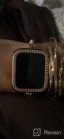 img 5 attached to Secbolt Bling Band And Case Compatible With Apple Watch Band 38Mm 40Mm 41Mm 42Mm 44Mm 45Mm, Women Dressy Metal Bracelet With Rhinestone Bumper For IWatch Series 8/7/SE/6/5/4/3/2/1