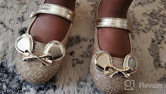 img 1 attached to Sparkling Elegance: Cliivour Glitter Princess Wedding Shoe (Black Girls' Flats) review by Rebecca Silinskaia