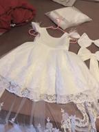 img 1 attached to White Lace Embroider Bowknot Flower Girl Dresses For Pageant Party Wedding Gowns Ages 1-10 review by Ken Ventura