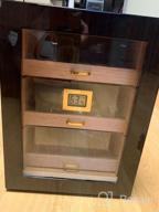 img 1 attached to Cigar Aficionados Rejoice: Woodronic'S Digital Humidor Cabinet For 100-150 Cigars, Spanish Cedar Lining, And 2 Crystal Gel Humidifiers In A Glossy Ebony Finish - Perfect Gift For Fathers! review by Yung Cypher