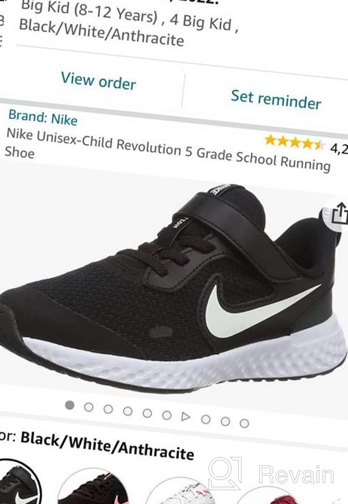 img 1 attached to 😍 Nike Revolution Running White Anthracite Regular Girls' Athletic Shoes: Superior Performance for Young Runners review by Dawn Kemp