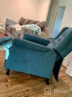 img 1 attached to Grey Tufted Recliner Chair With Padded Seat, Backrest, Nailhead Trim - YANXUAN review by Kristy Lamoreaux