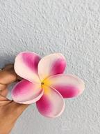 img 1 attached to 🌺 Pack of 10 Lifelike Artificial Plumeria Frangipani Flower Bouquets for Wedding, Home, and Party Decoration - Real Touch, Winterworm (Light Blue) review by Brad Russell